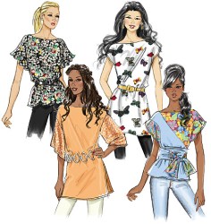 5463 EZ LOOSE PULLOVER TOP, TUNIC, SASH PATTERN 8-14